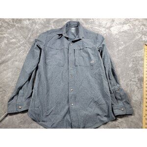 Dickies Cooling Temp-IQ Men's long sleeve snap‎ shirt Blue Medium, Work Casual